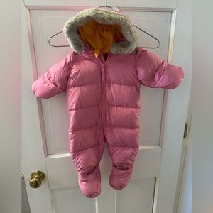 L.L. Bean Pink Kids One Piece pink Snowsuit infant 0-3monthe